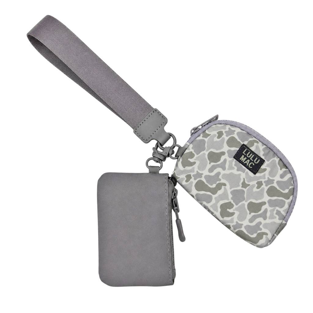 Grey/White Camo LM Double Pouch Wristlets