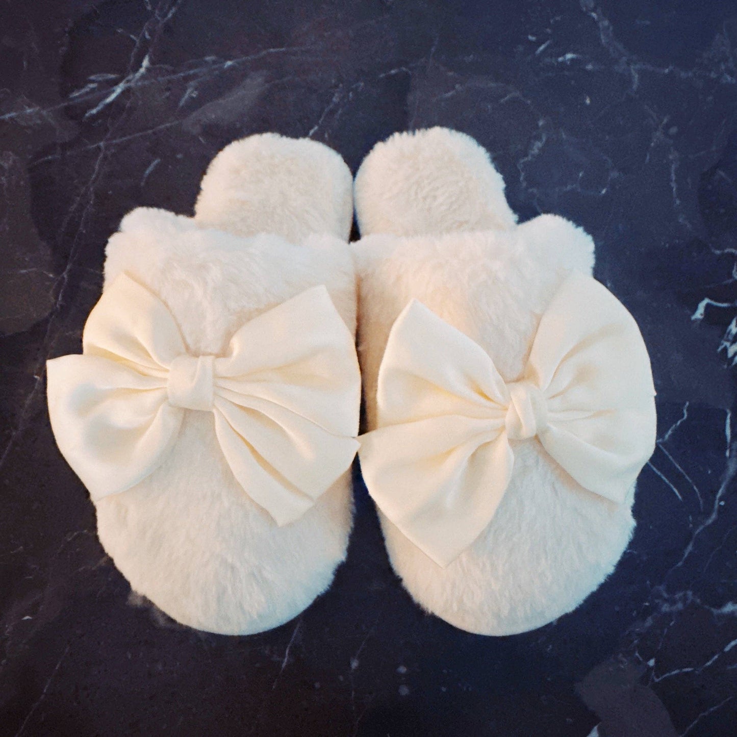 Satin Shine Fur Slippers