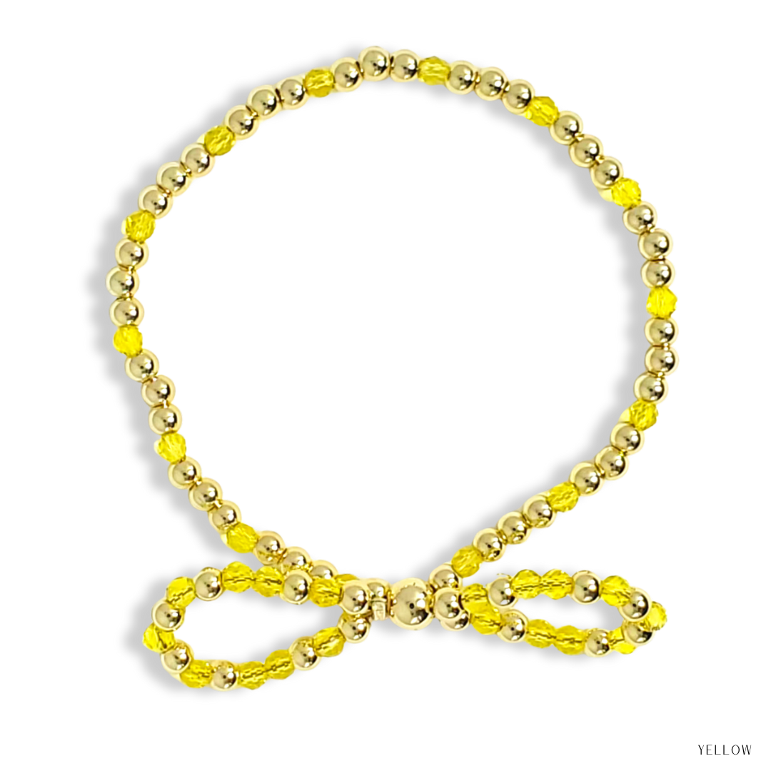 Bow Gold Filled & Swarovski Crystal Beaded Bracelet