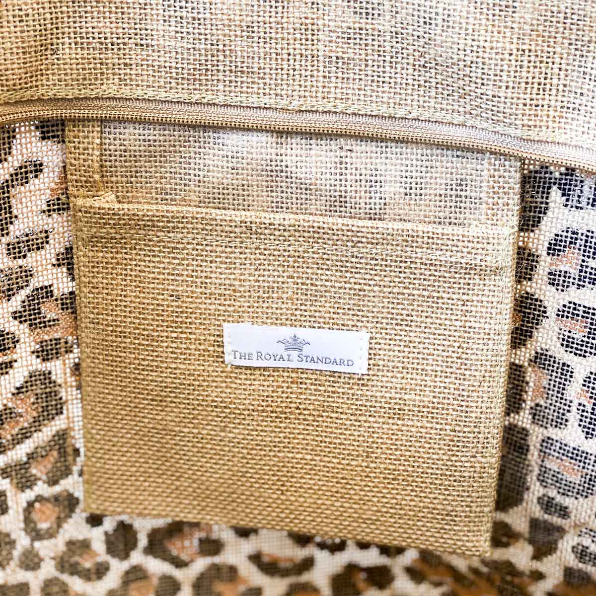 Leopard Classic Jute Bag Black/Natural 22x15x6