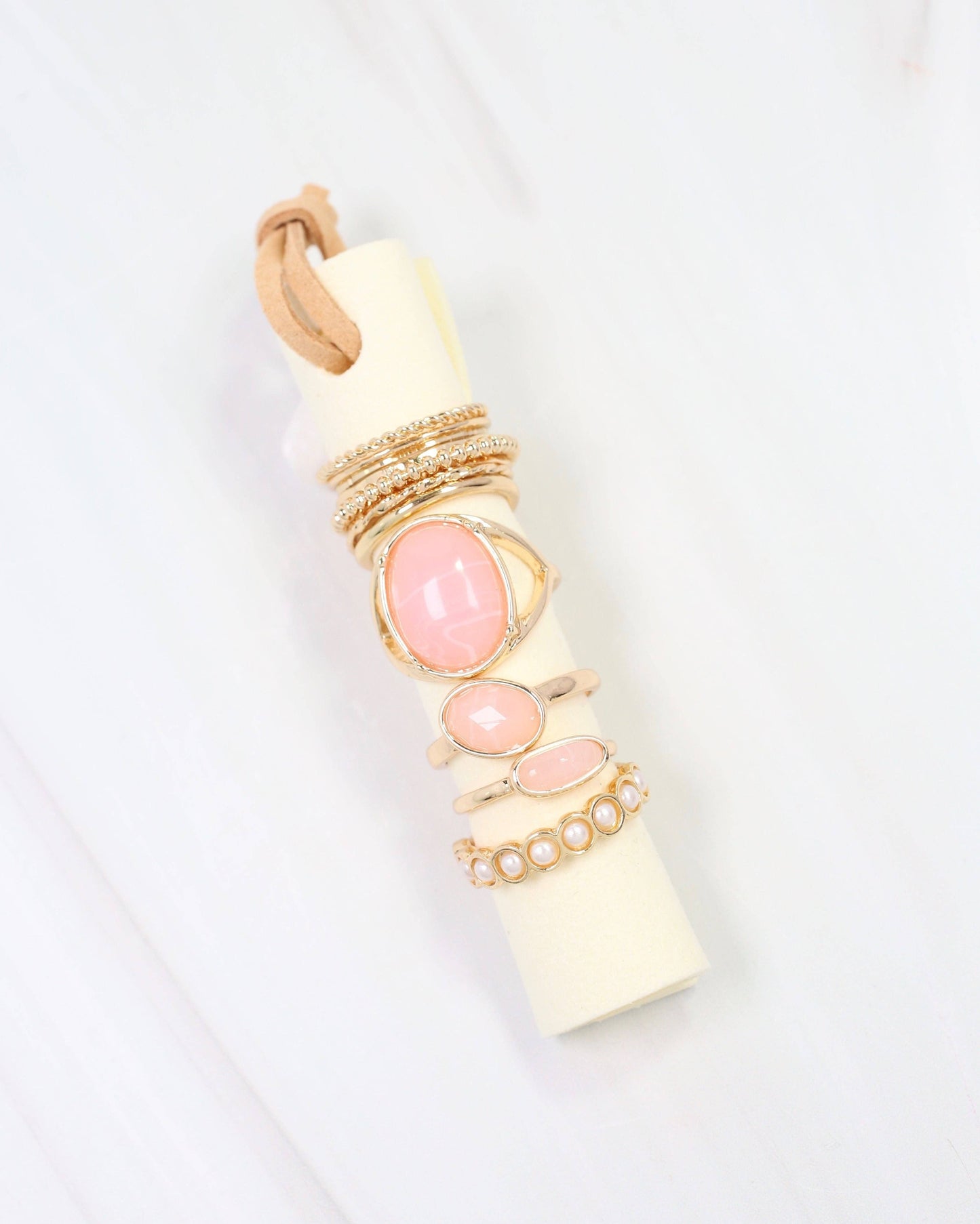 Faribault 12 Piece Ring Set Pink