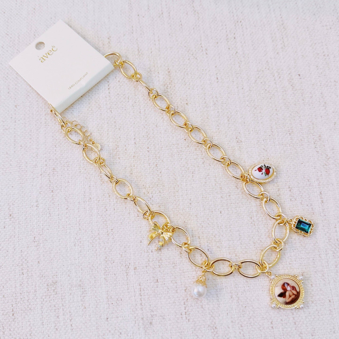 Angel & Rose Charm Necklace