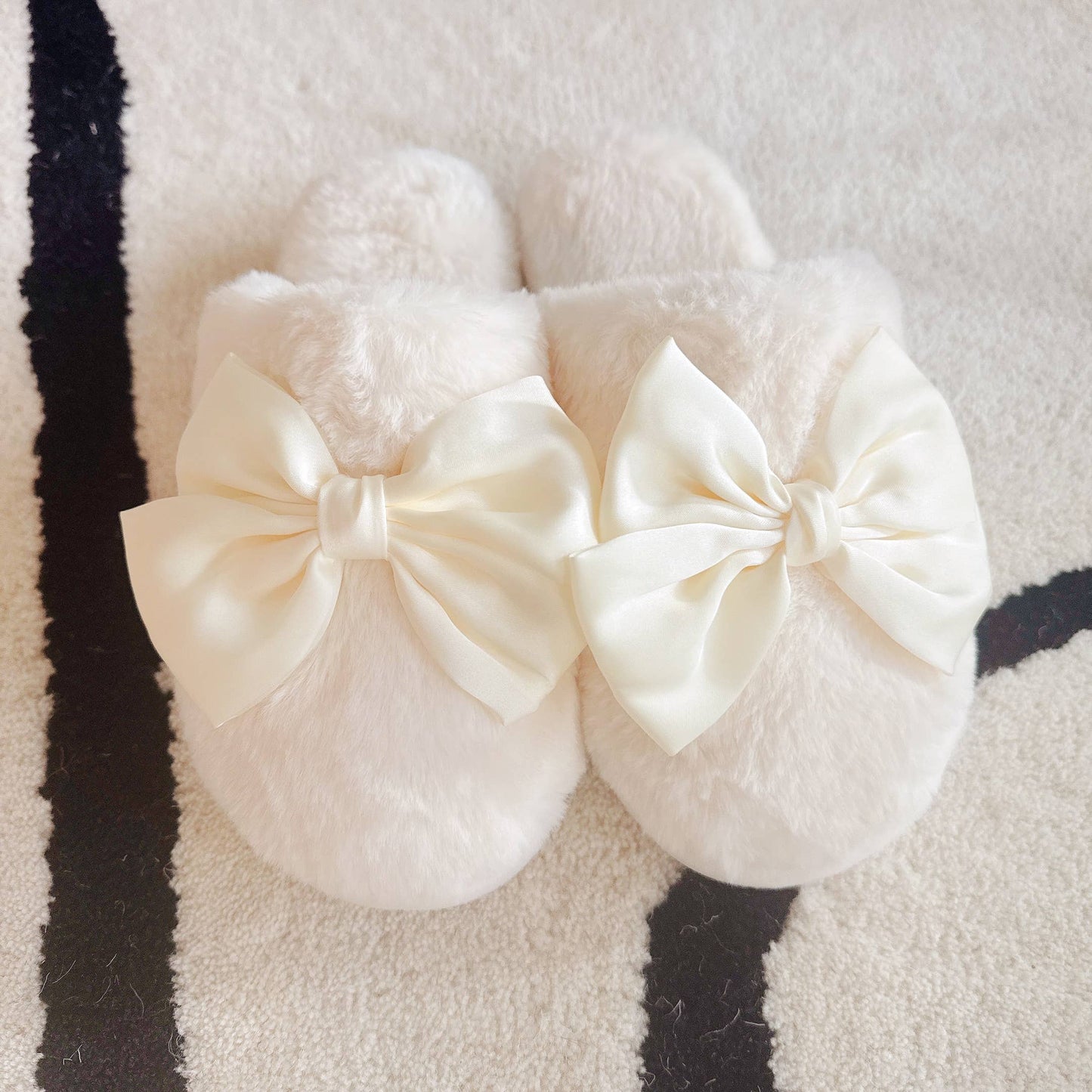 Satin Shine Fur Slippers