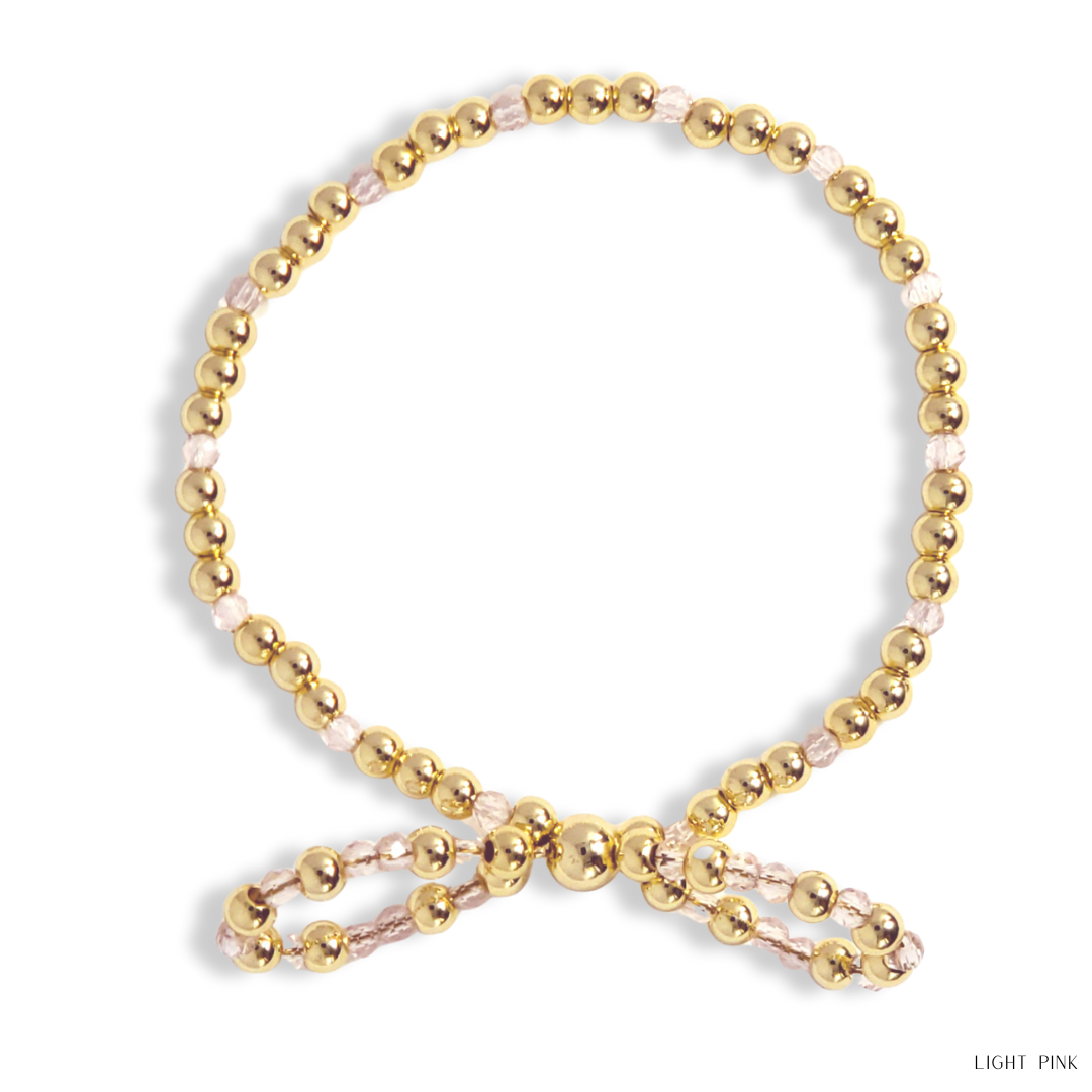 Bow Gold Filled & Swarovski Crystal Beaded Bracelet