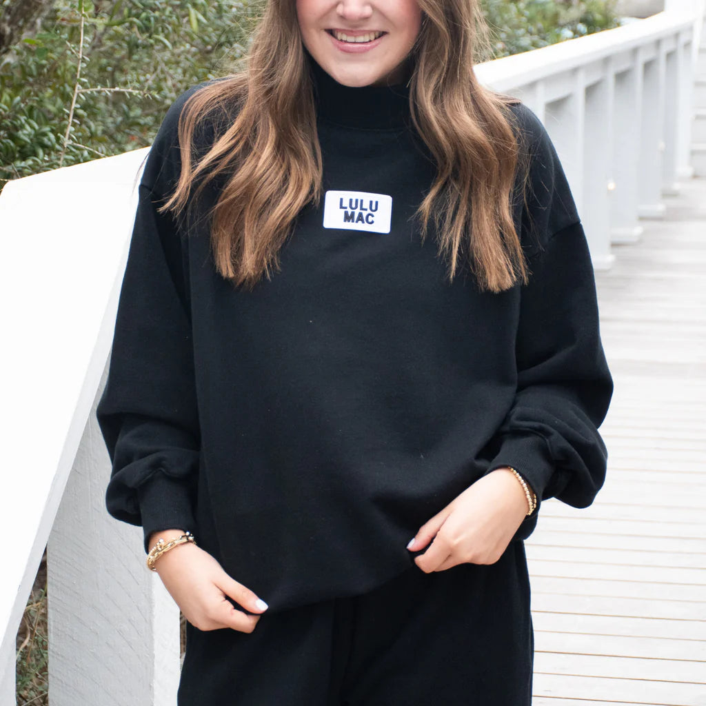 Terry Mock Neck - Black