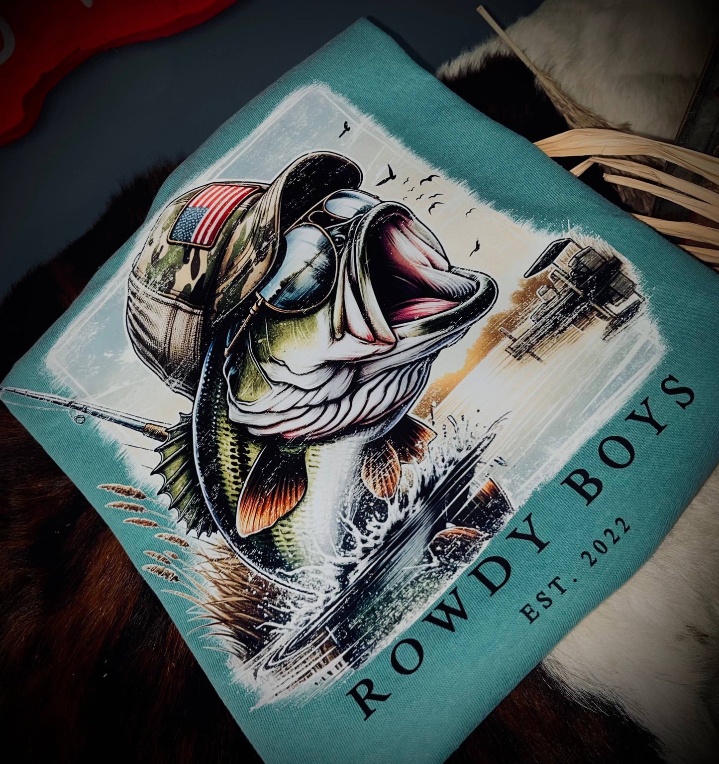 American Flag Bass Youth Tee
