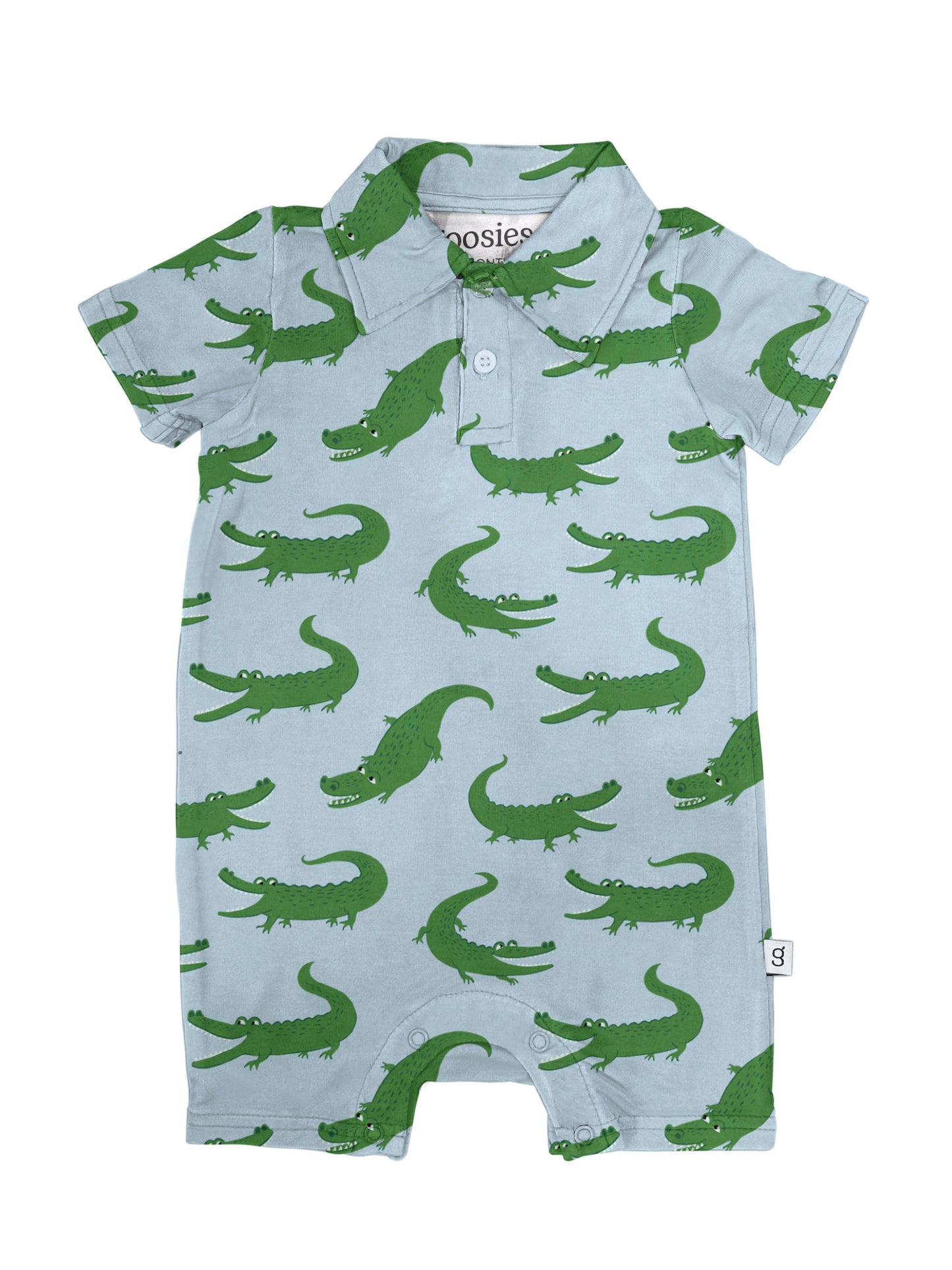 Blue Alligators - SS Polo Romper