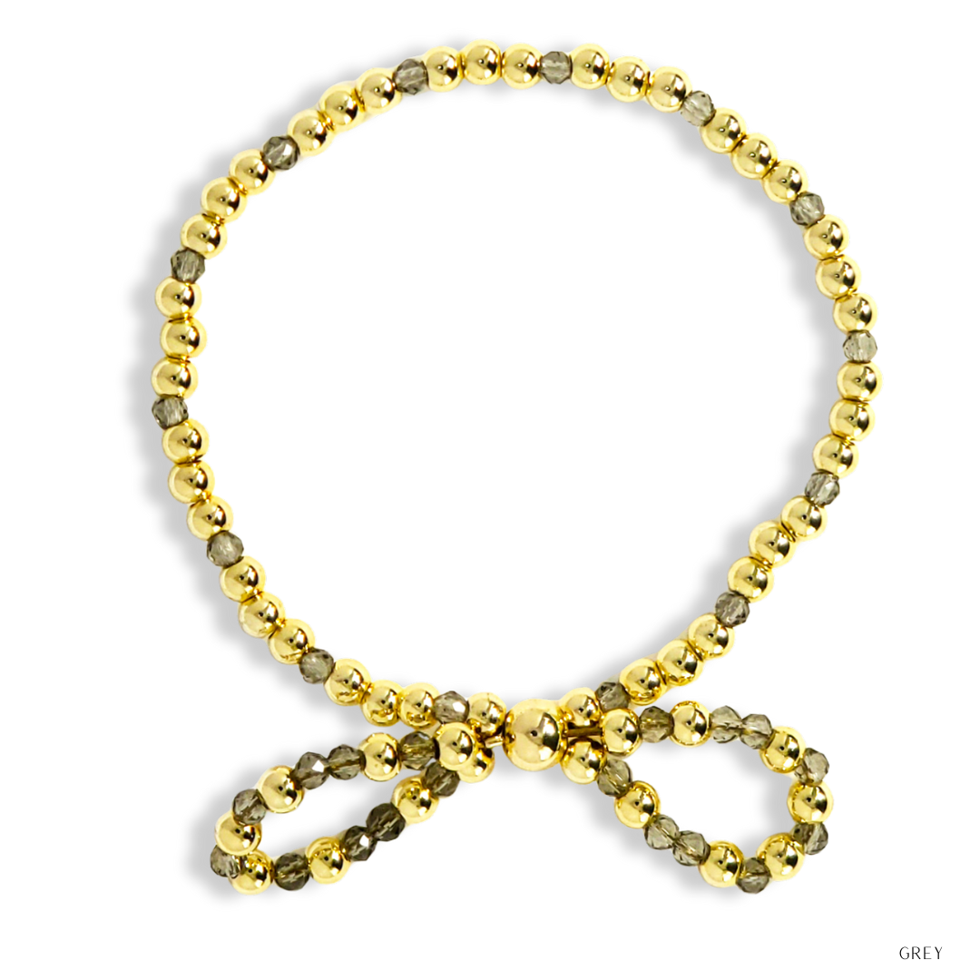 Bow Gold Filled & Swarovski Crystal Beaded Bracelet