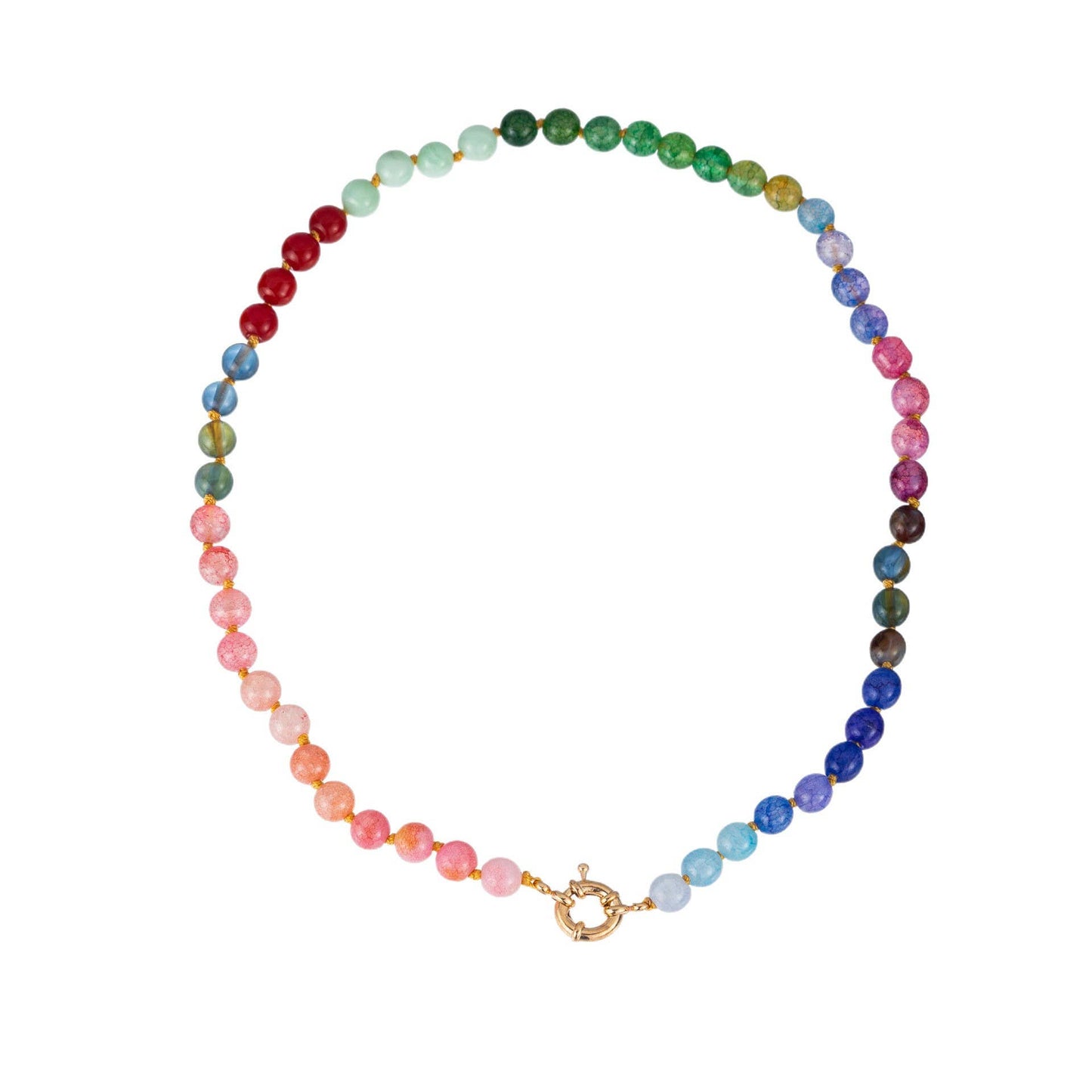 Natural Stone Semi-Precious Glass Mixed Necklace |
