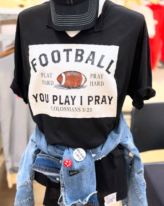 Football Patch V-Neck | Gameday |  Graphic Tee