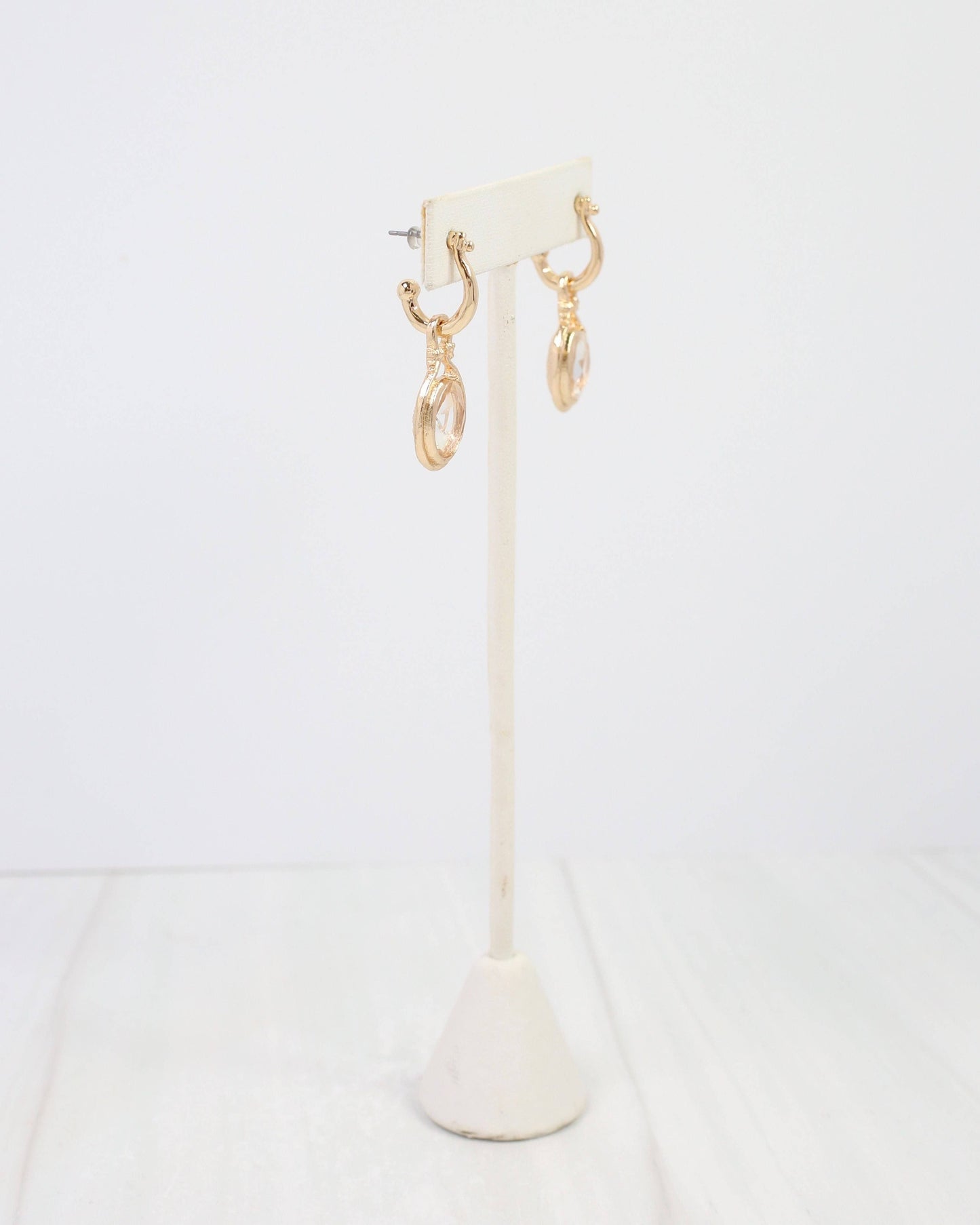 Medford Circular Drop Hoop Earring Clear