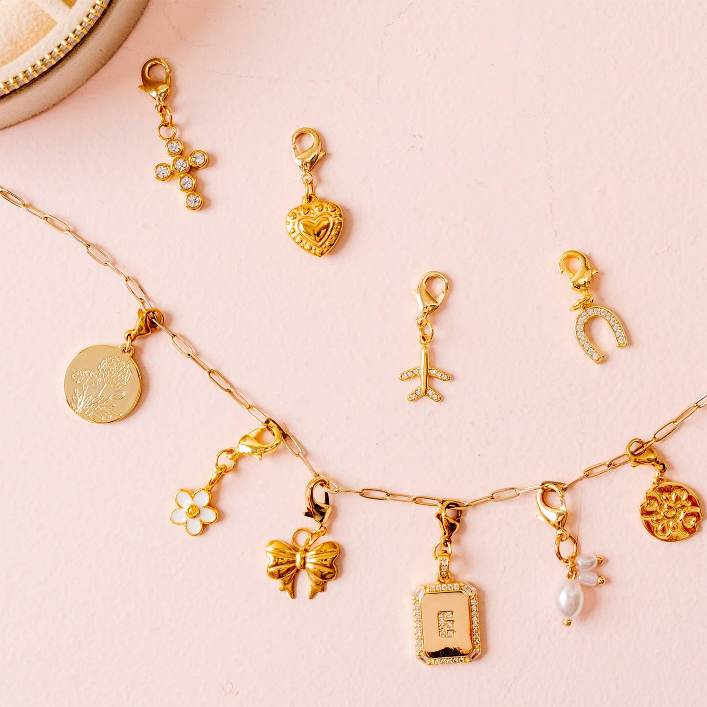 Jewelry Birth Flower Charm Gold-March