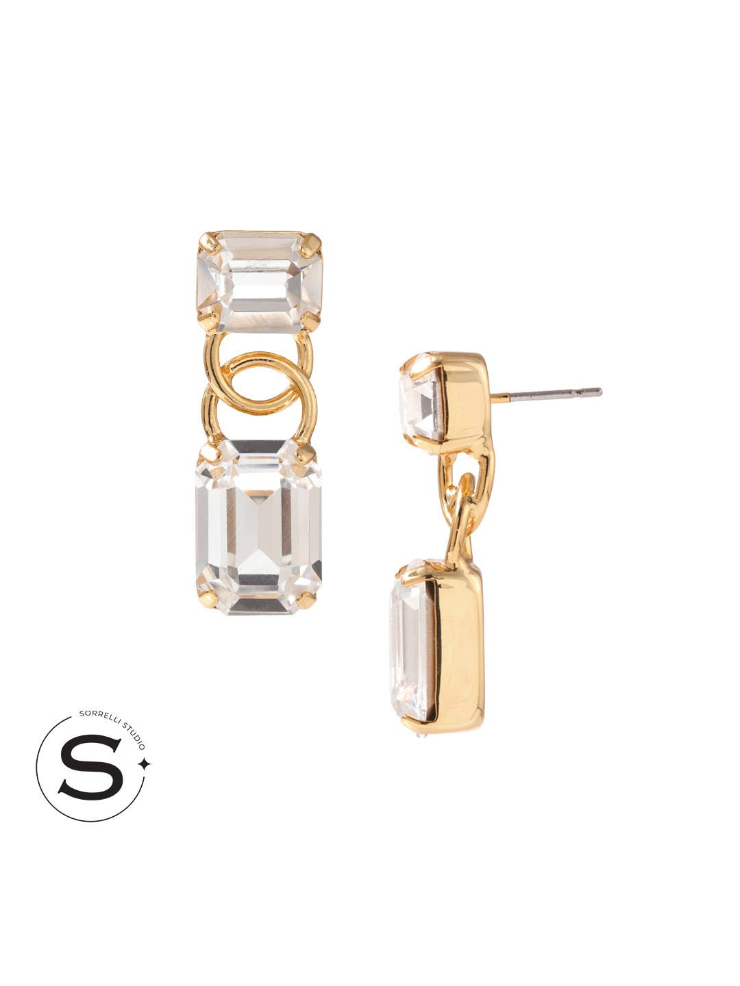Studio Emerald-Cut Dangle Earrings