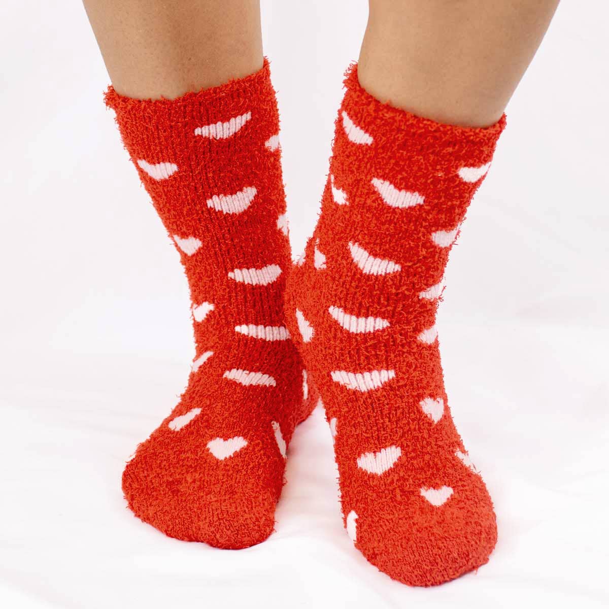 Women's Hearts Snuggle Socks Red/Pink One Size