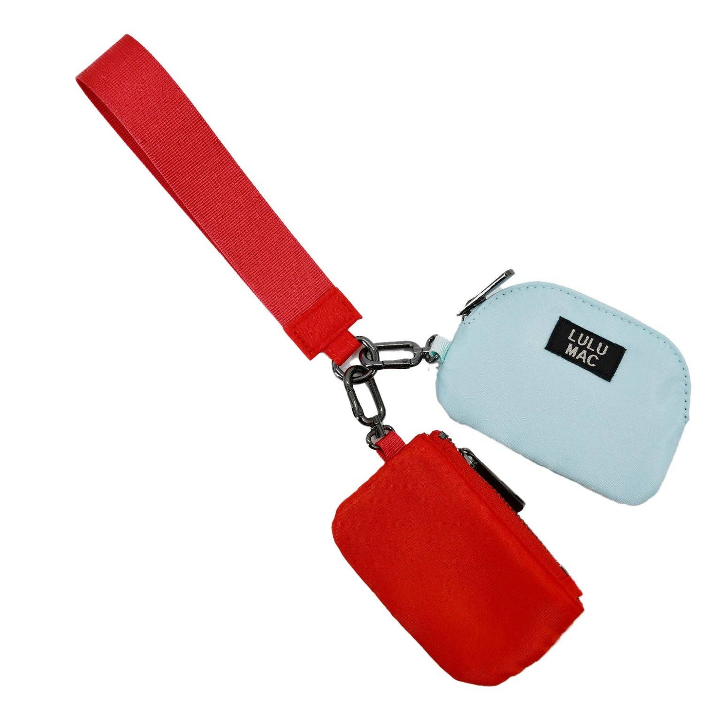 Red/Light Blue Double Pouch Wristlets