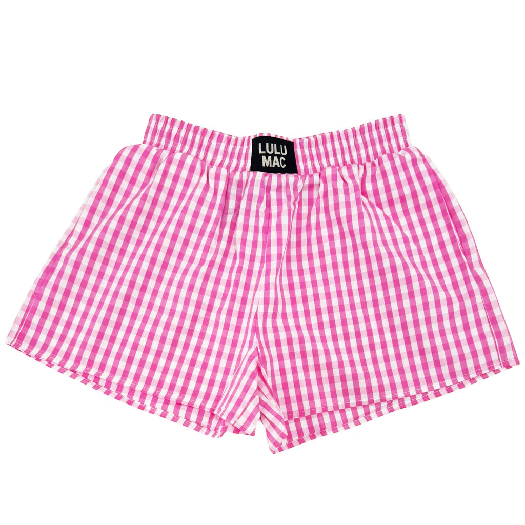 Gingham Boxer Shorts - Pink
