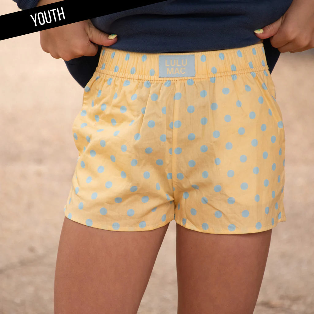 Youth Dot Shorts - Butter/Light Blue