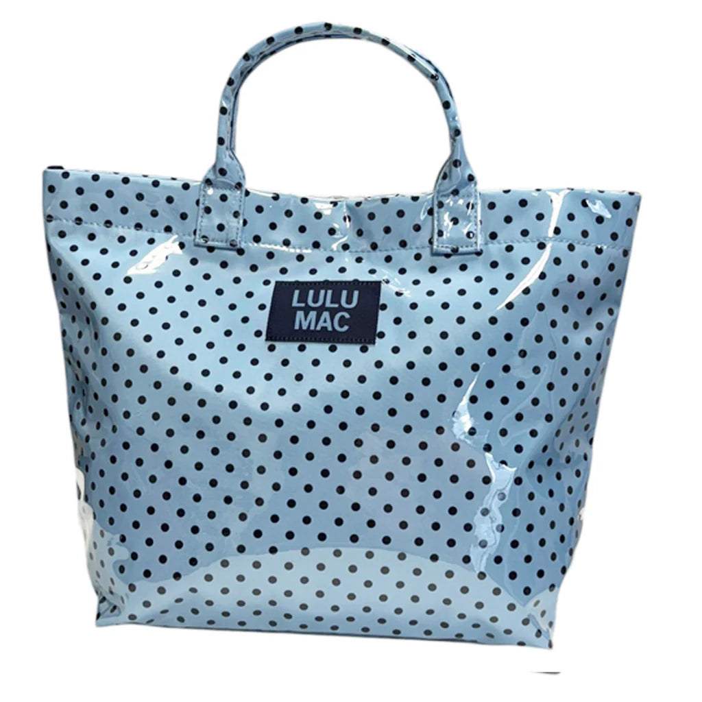 Light Blue/Navy Dot Tote