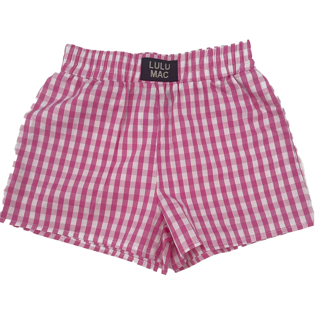 Youth LM Gingham Shorts - Pink