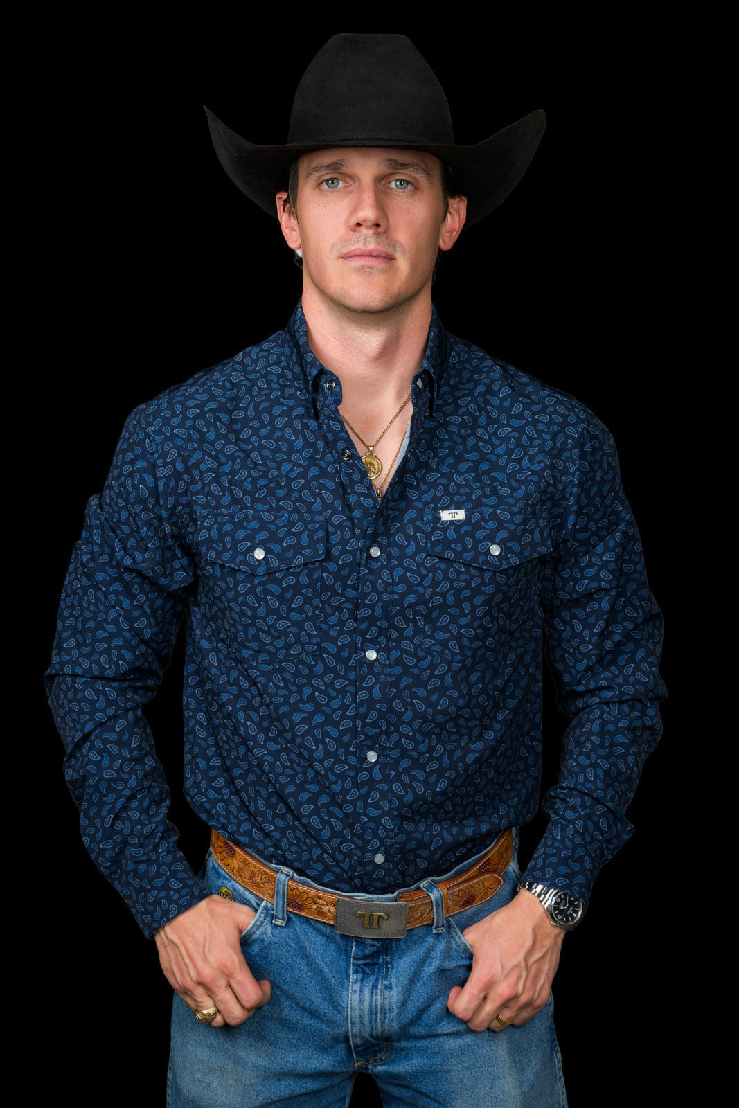 The Griffin Pearl Snap - Navy