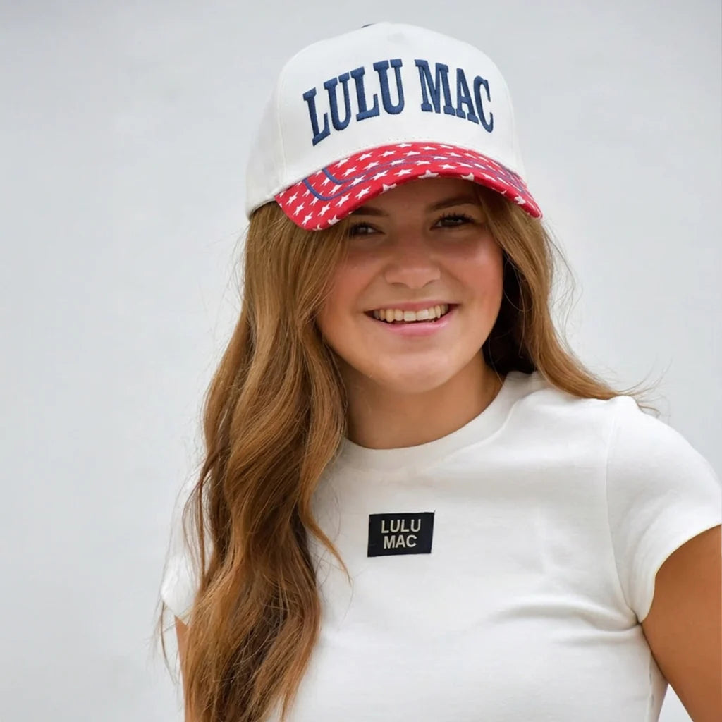 Navy Stitch/Red Bill Cap
