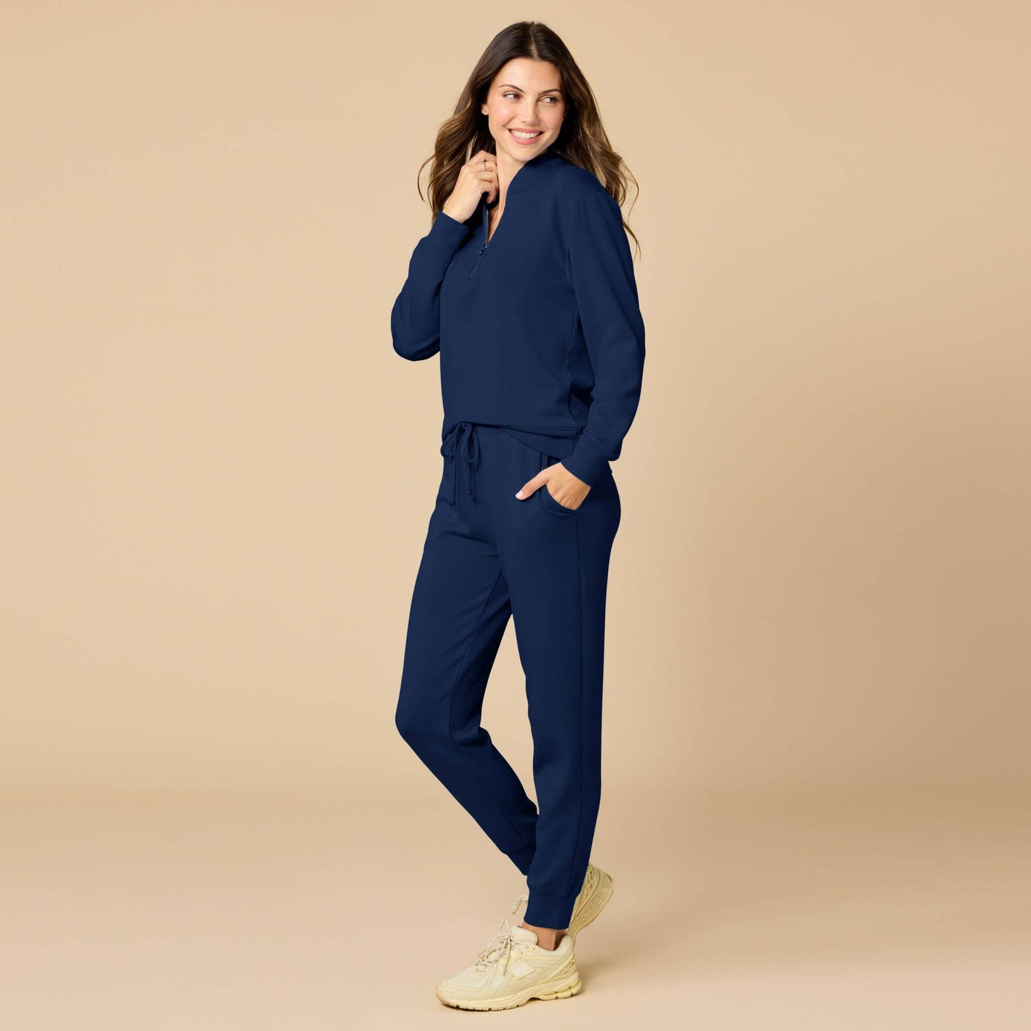 Athleisure DreamTech 1/4 Zip Jogger Set for Women