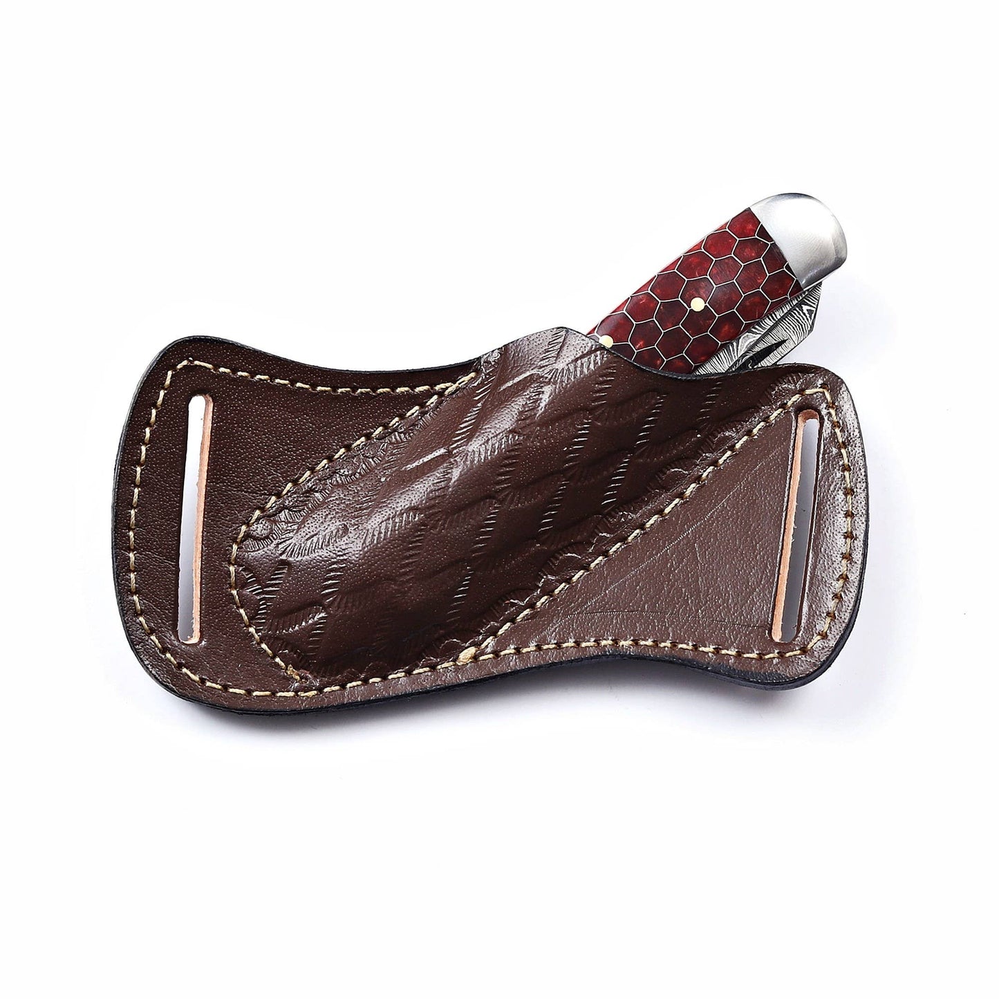 7.5' Handmade damascus pocket knife, Rancher's Choice
