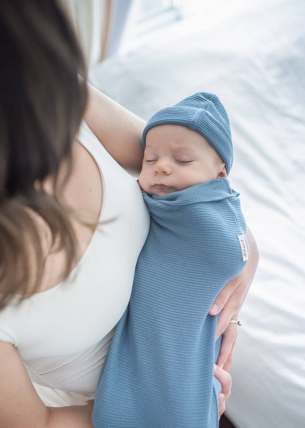 Cozy Cocoon - Organic Waffle Weave/Pacific