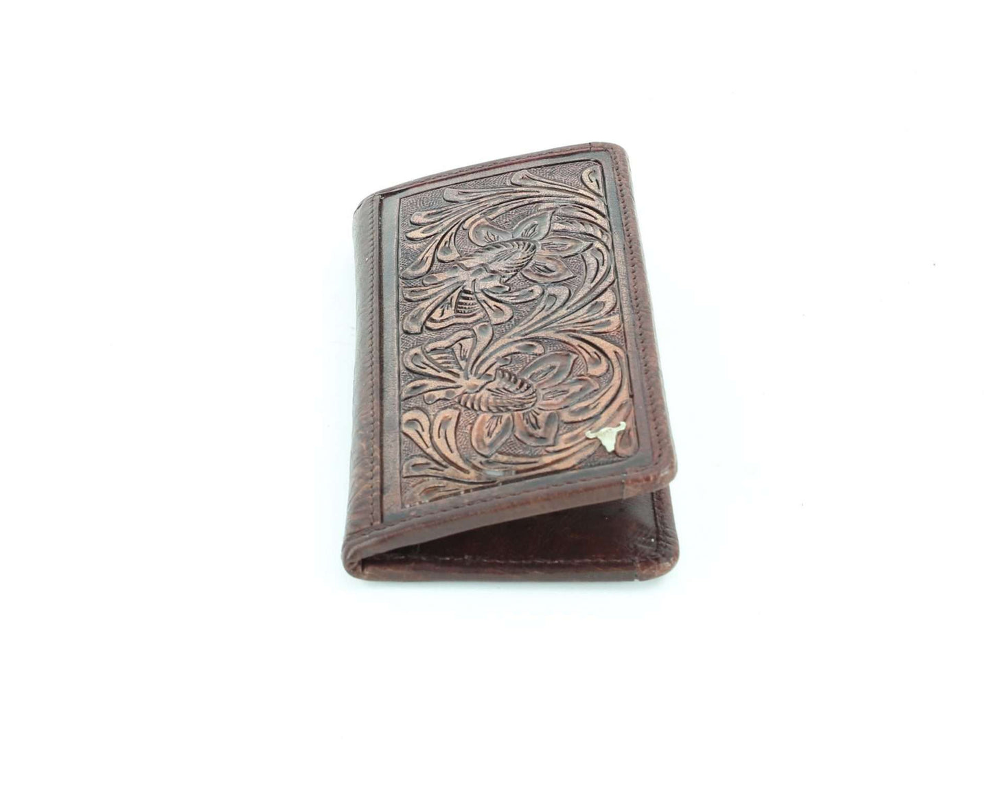 Tooled leather Western rodeo wallet
