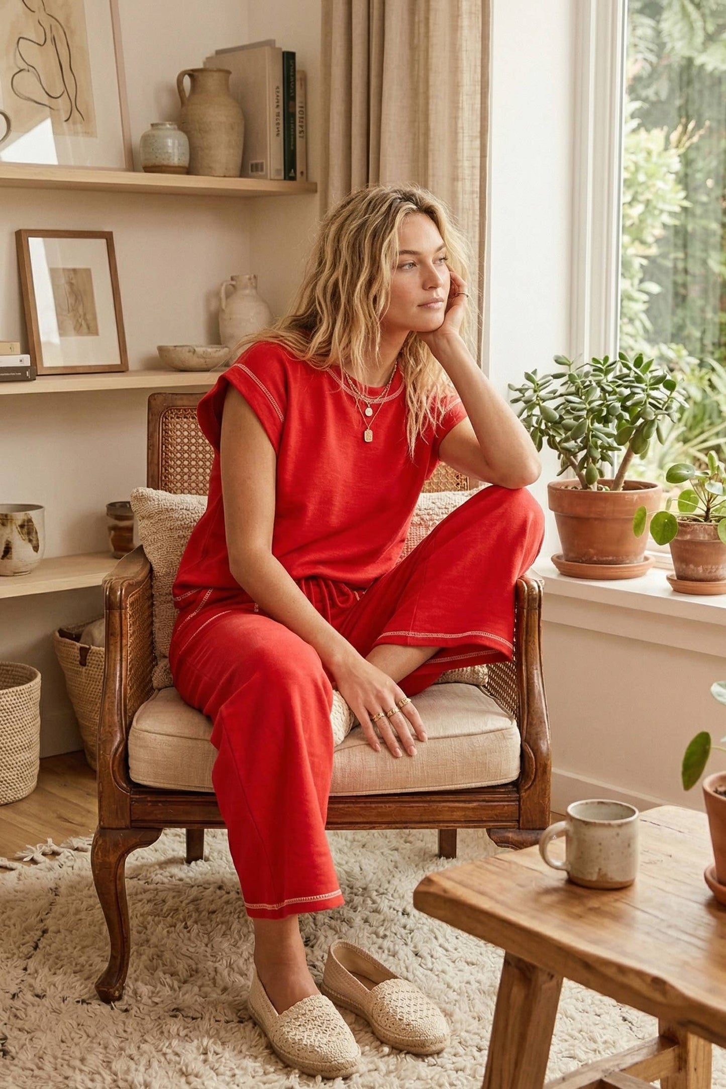 Scuba Contrast Stitch Lounge Set