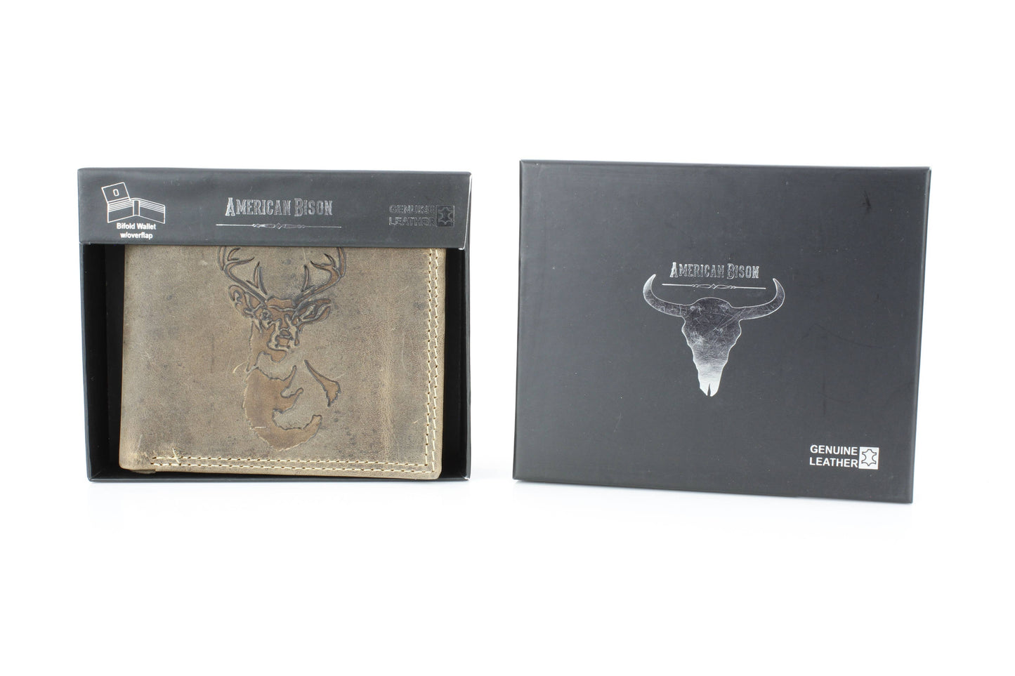 Bi-Fold Wallet with Deer Antler Emboss