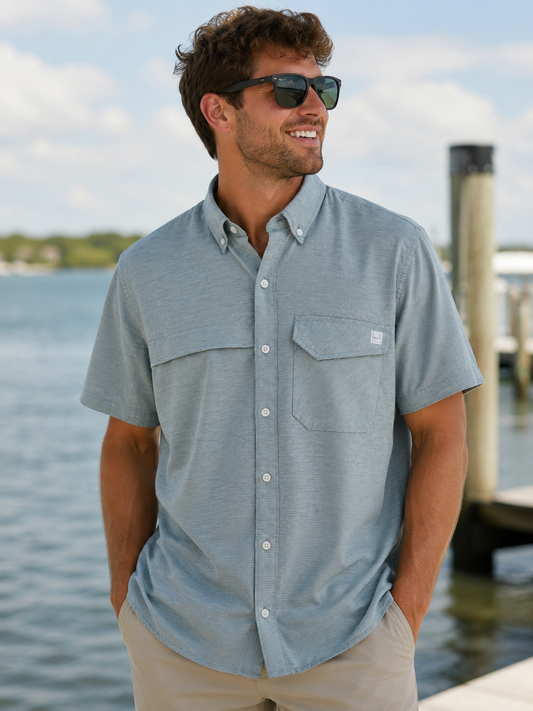 Tidepoint Heather Ripstop Shirt - Aqua Haze Heather