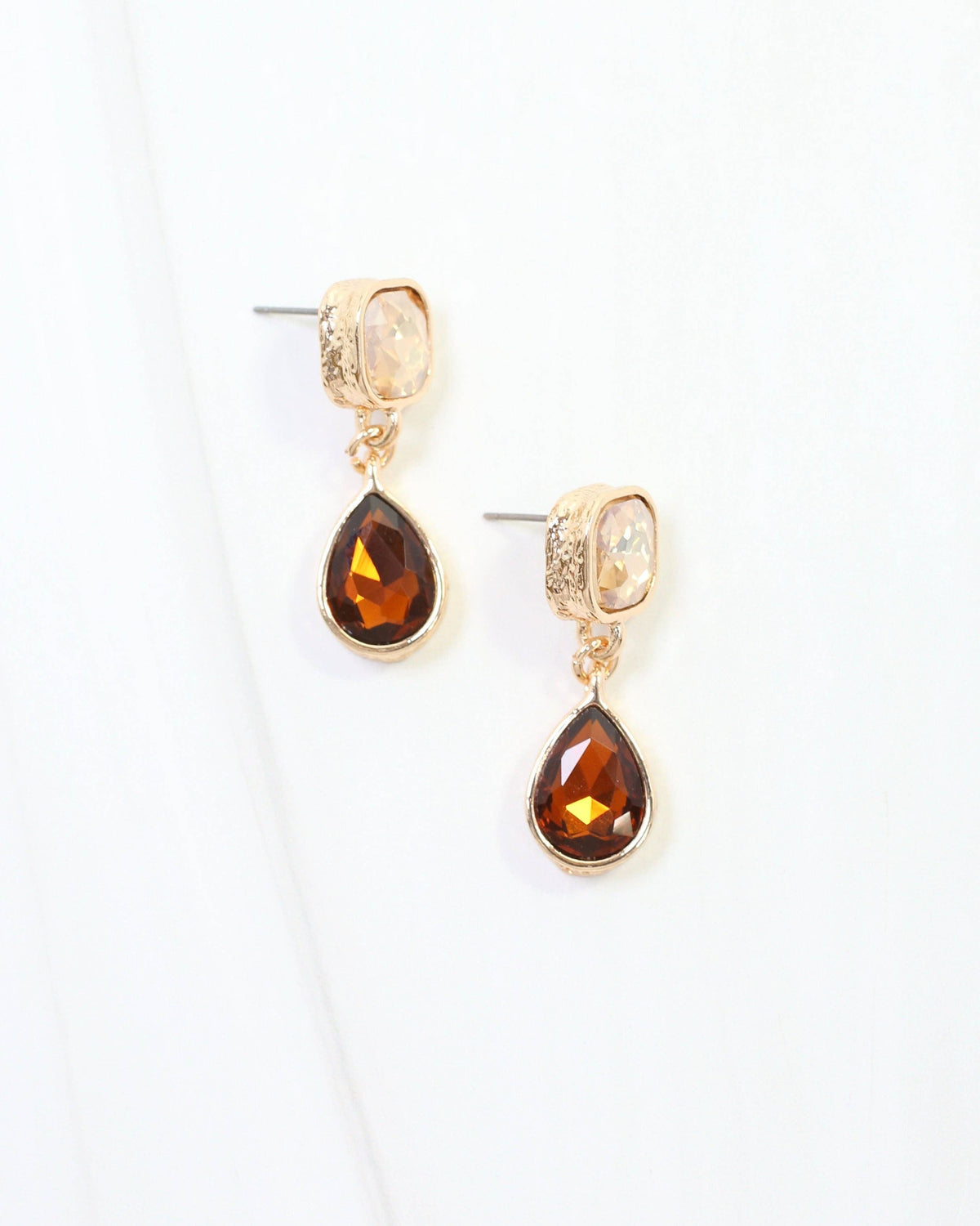 Roxanne Rhinestone Post Earring Topaz