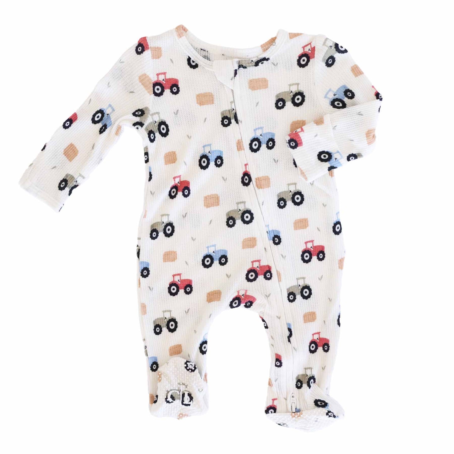 Little Farmer Bamboo Waffle Zipper Footie