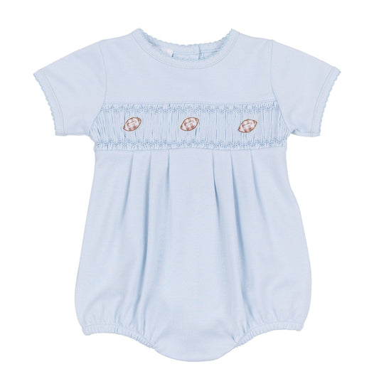 Tiny Tailgater Smocked Bubble - Light Blue