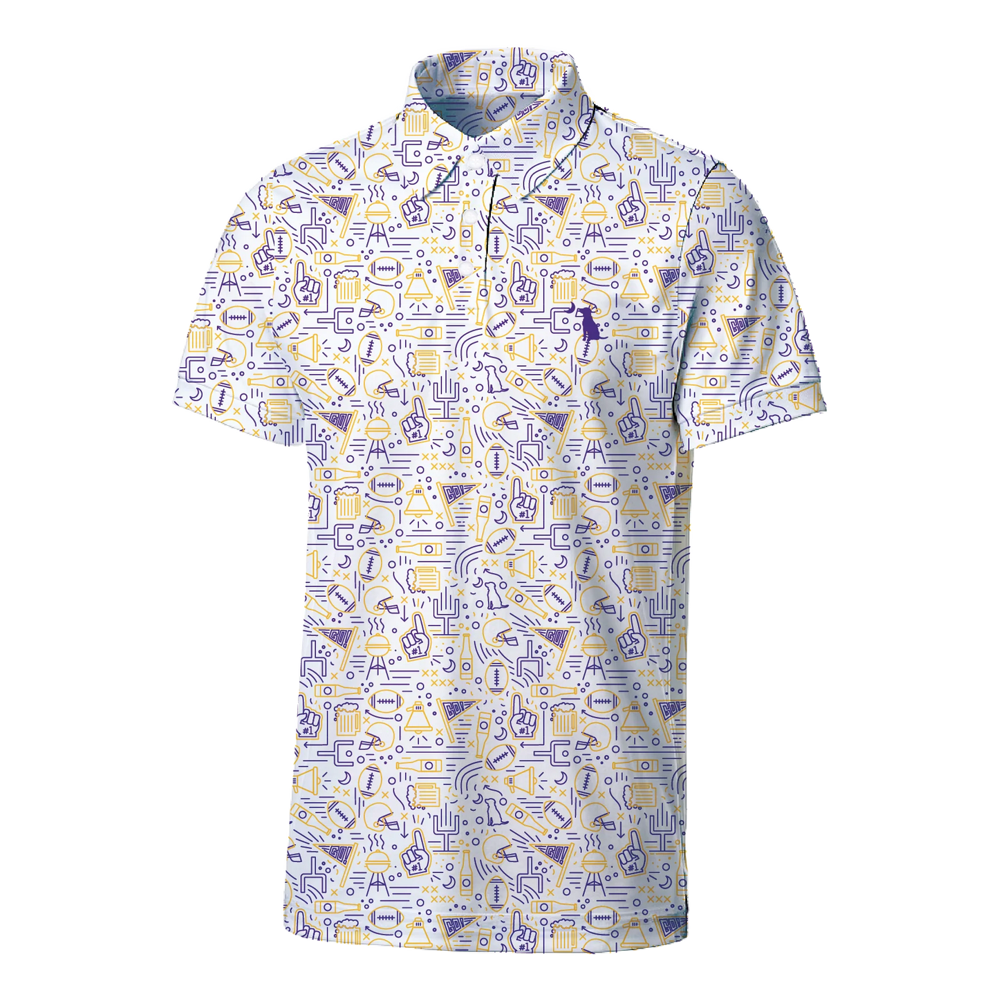 Collegiate Dirty Myrtle Polo - Purple/Yellow