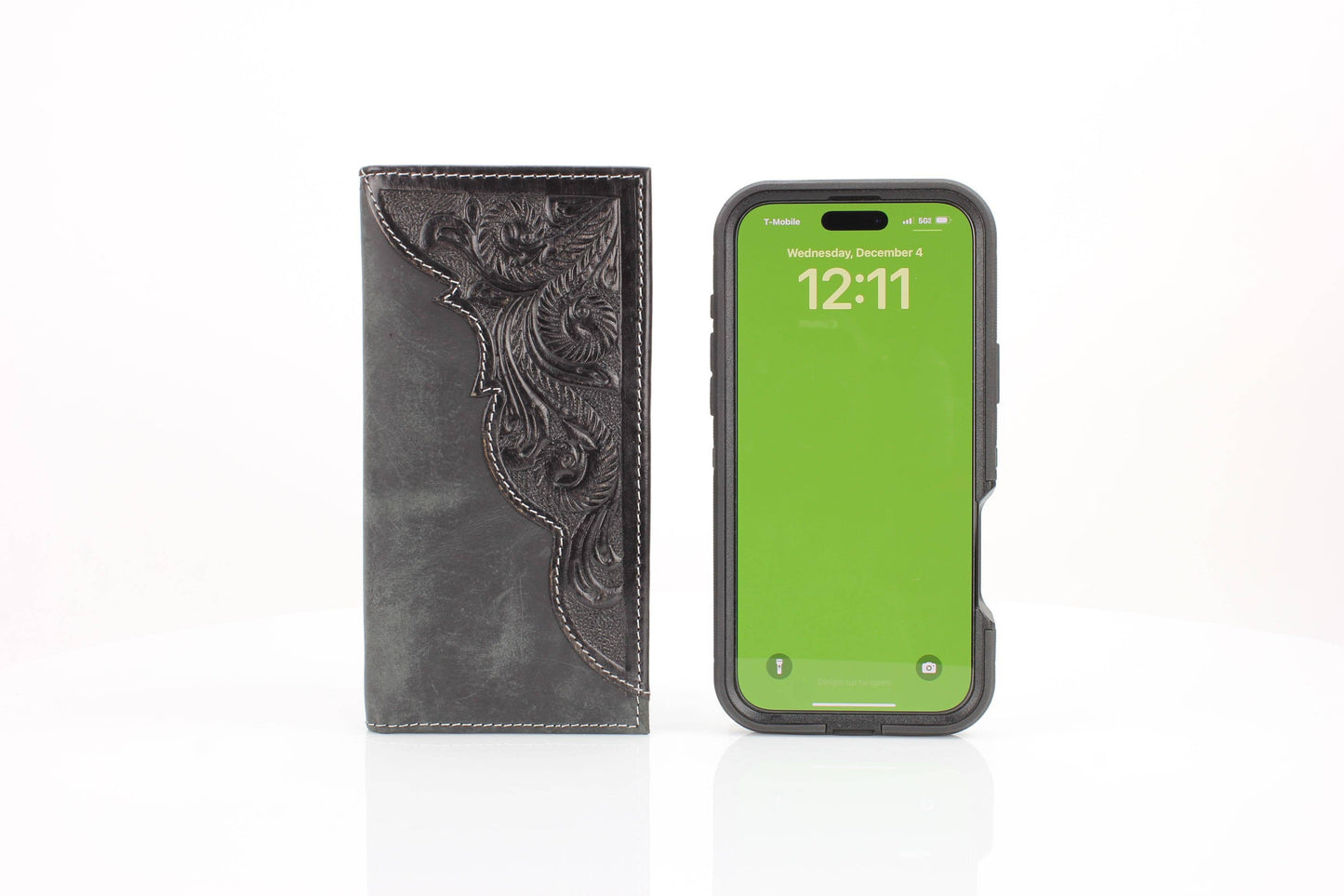 Tooled Leather Accent Rodeo Wallet
