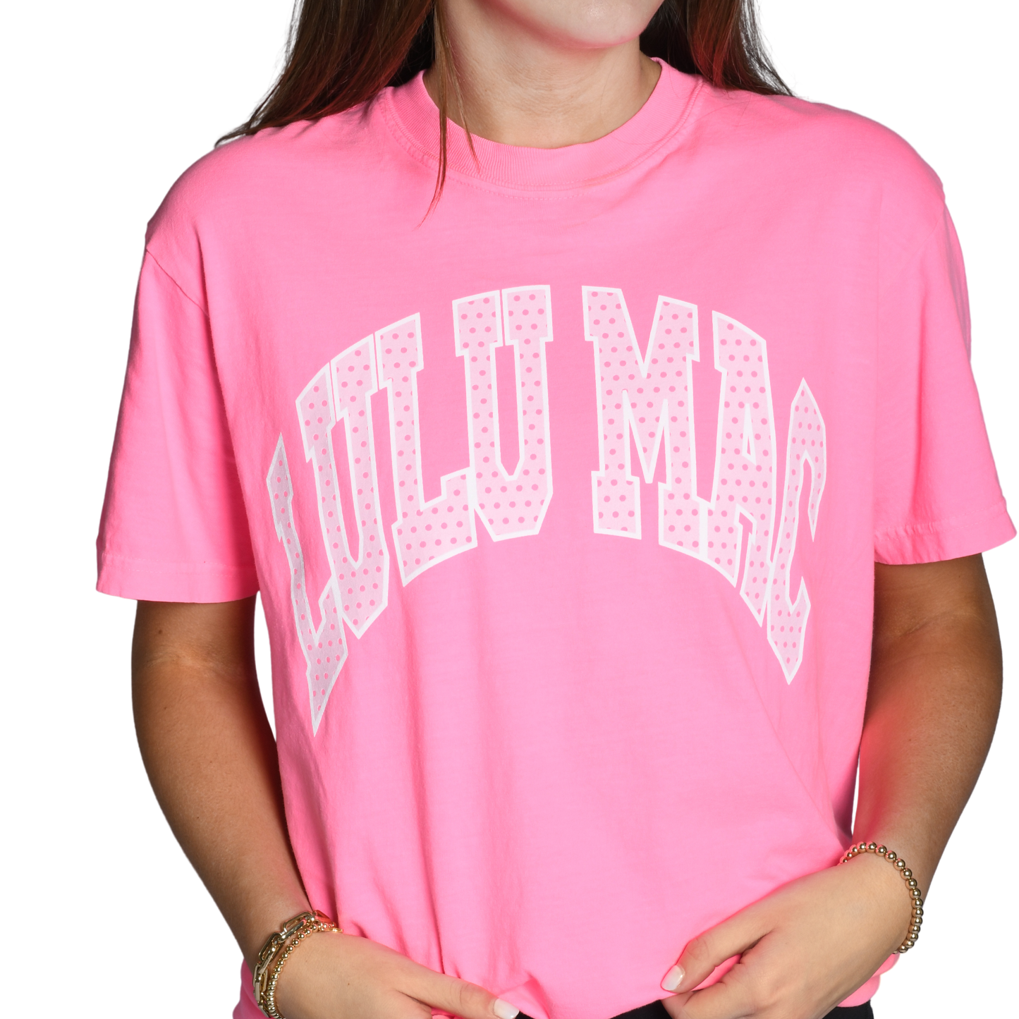 Polka Dot Adult Neon Pink Tee