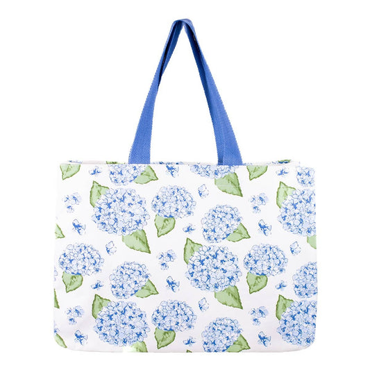 Hydrangea Tote   White/Multi   19.5x13.5x7