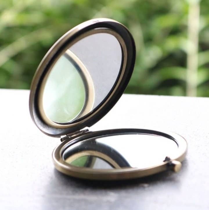 Floral Embroidered Compact Mirror