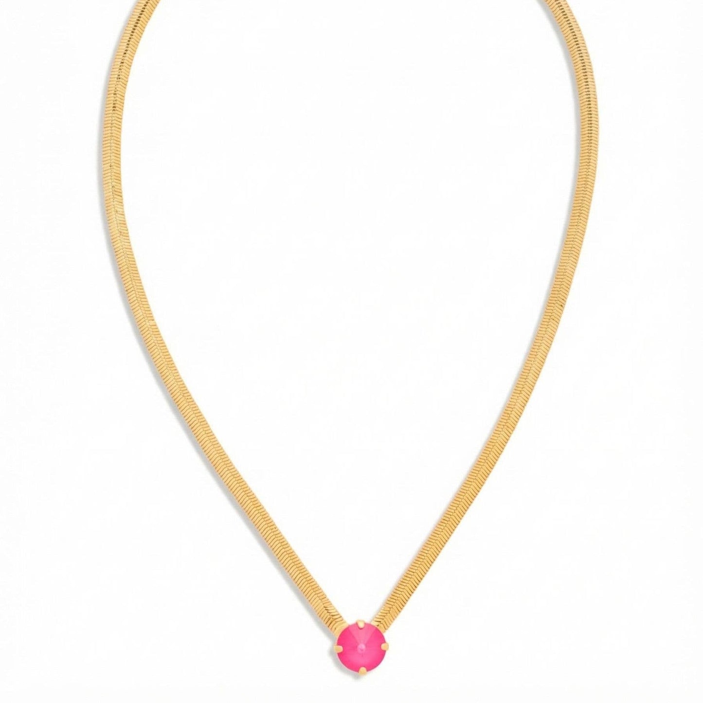 Rowan Pendant Necklace - Electric Pink