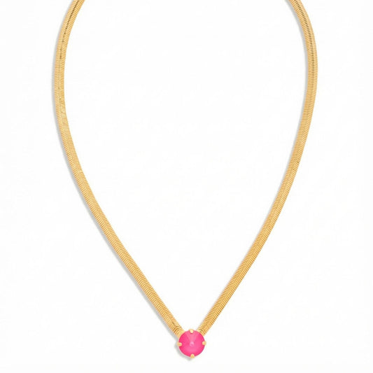 Rowan Pendant Necklace - Electric Pink