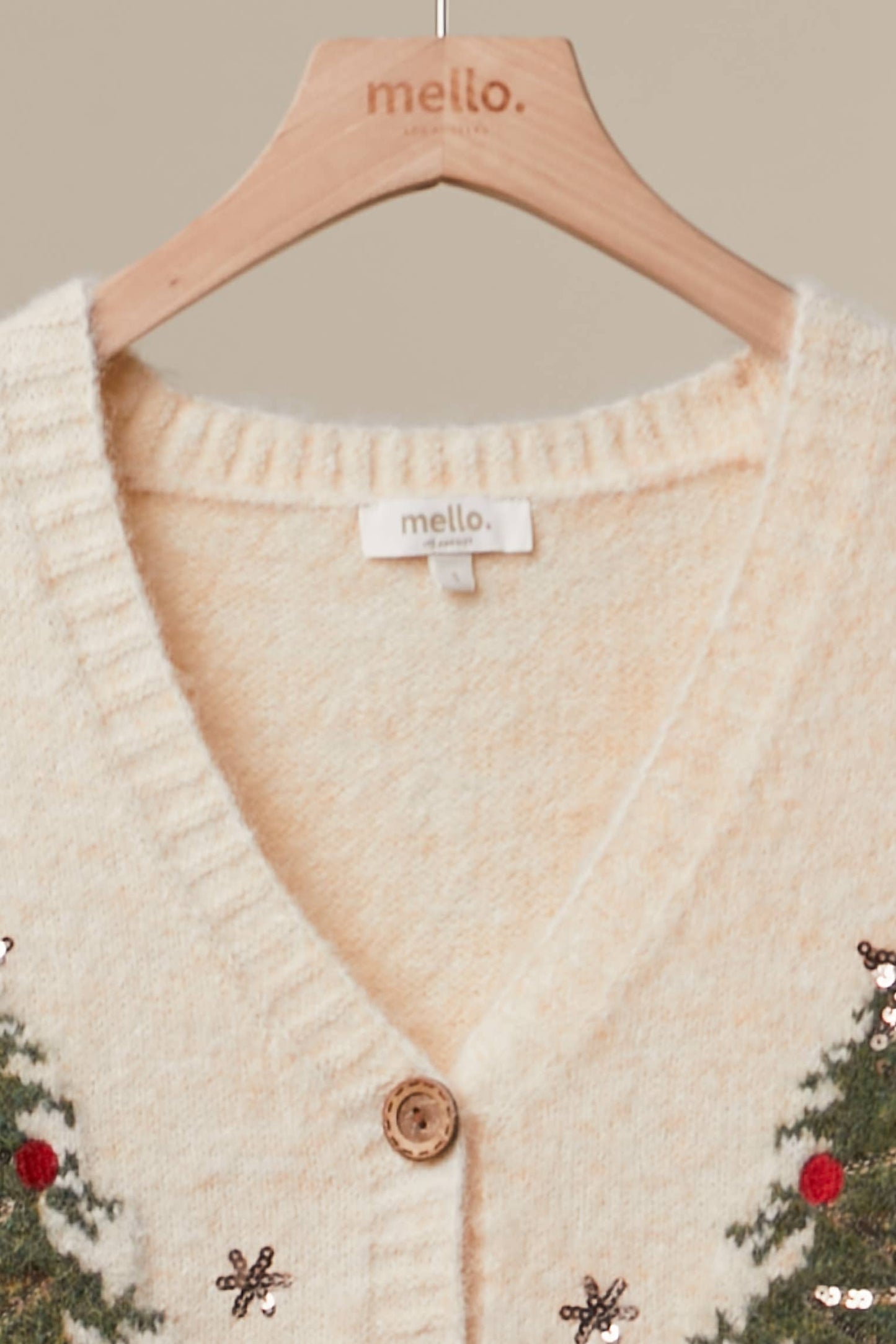 Christmas Tree Embroidered  Cardigan