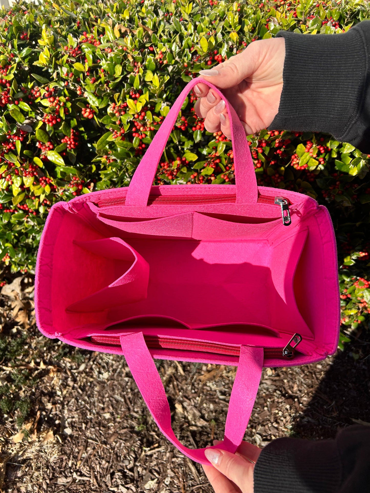 Pink Felt Bag Organizer