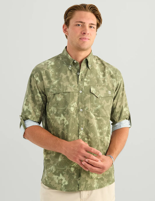 Tidepoint KC Button Down - Moss Tideloom Camo