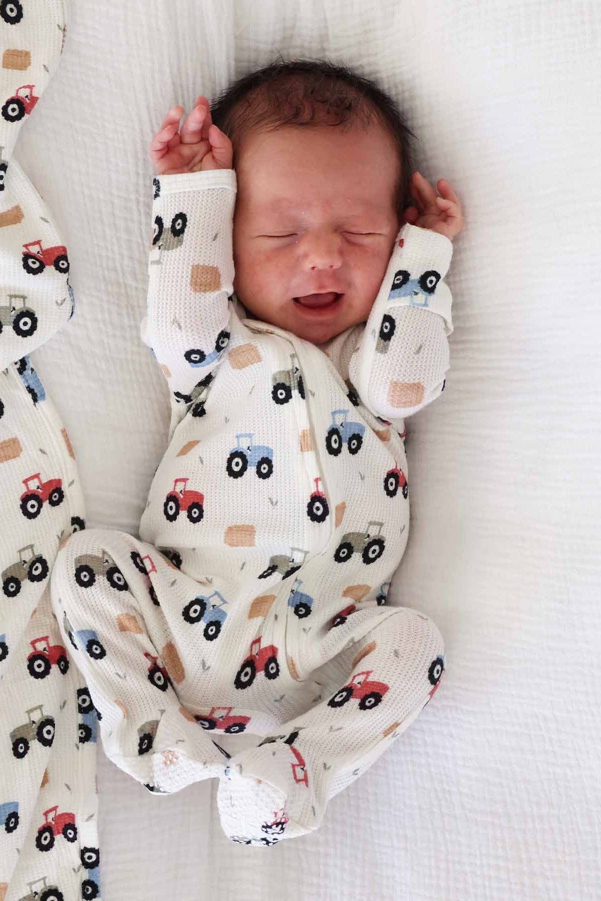 Little Farmer Bamboo Waffle Zipper Footie