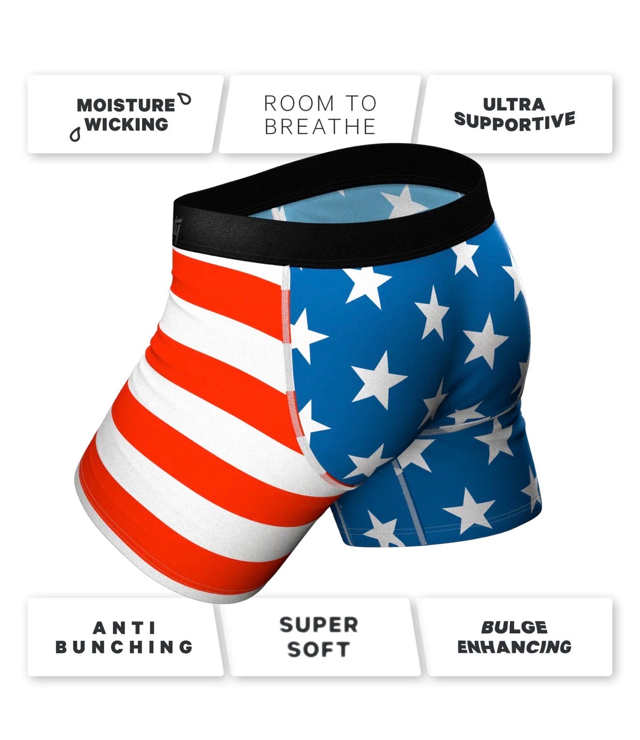 The Mascot - American Flag Ball Hammock® Pouch Underwear With Fly