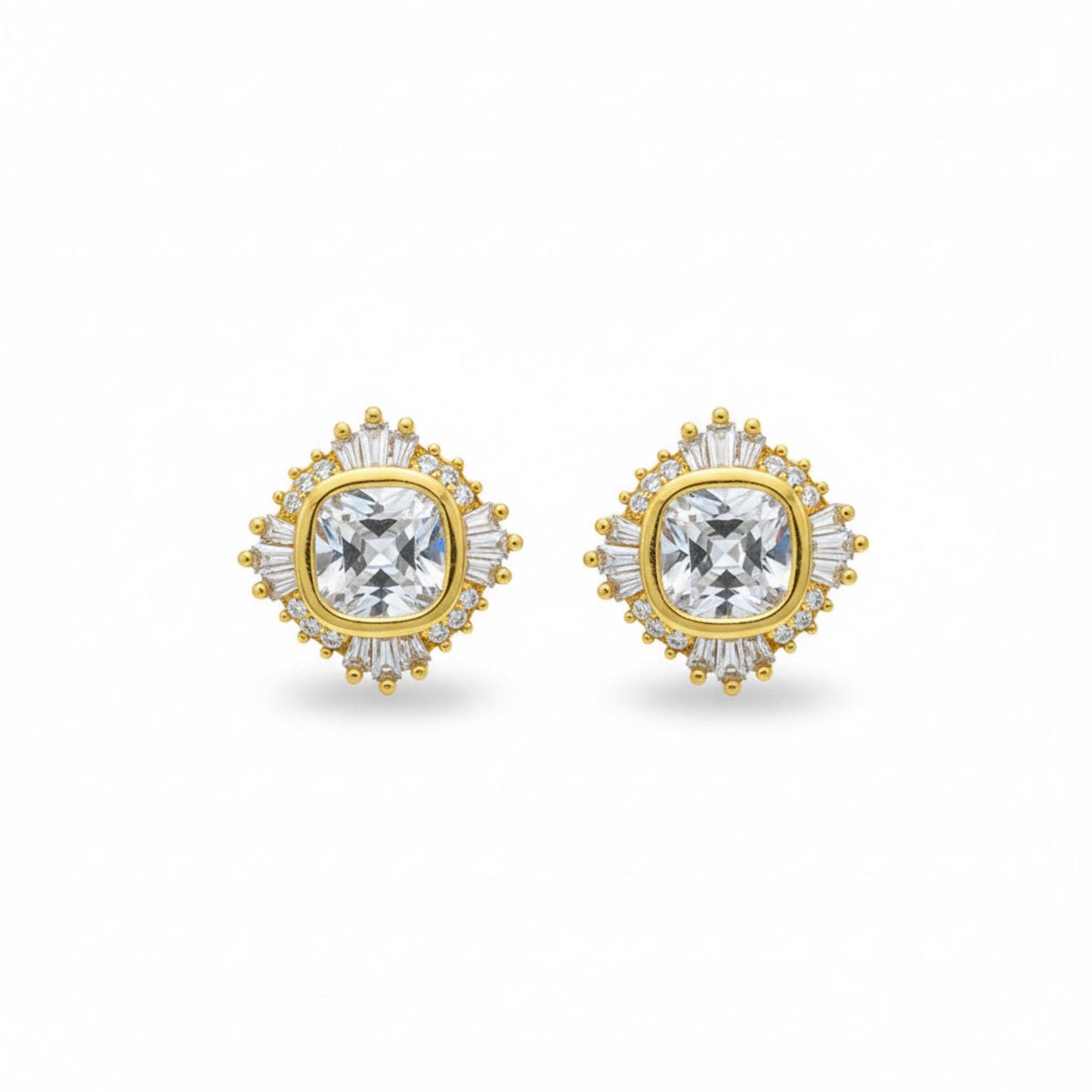Radiant Crown Stud Earrings