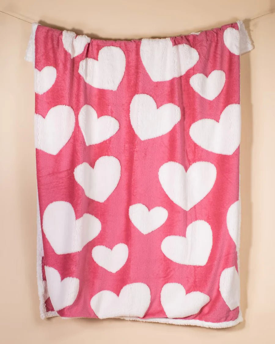 Follow Your Heart Throw   Pink/White   50x60
