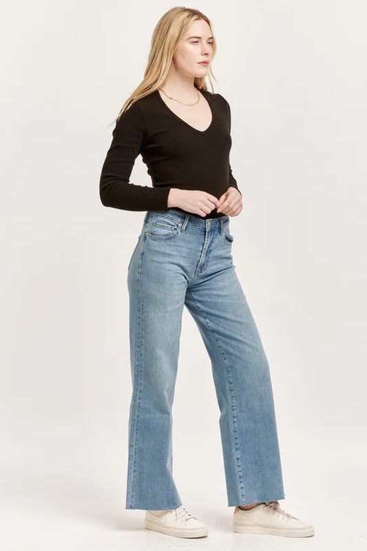 Fiona Wide Leg Jeans - Arctic Denim